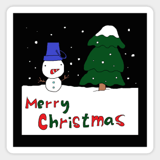 Merry Christmas, Snowman, Tree Magnet